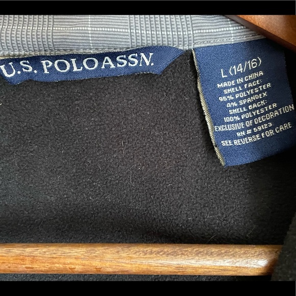 US Polo Association Grey Plaid Full Zip Jacket - Boys Large (14-16) - Picture 6 of 6